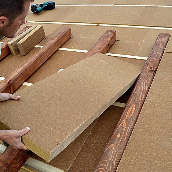 Isolamento in legno FiberTherm densità 160 kg/mc tetto