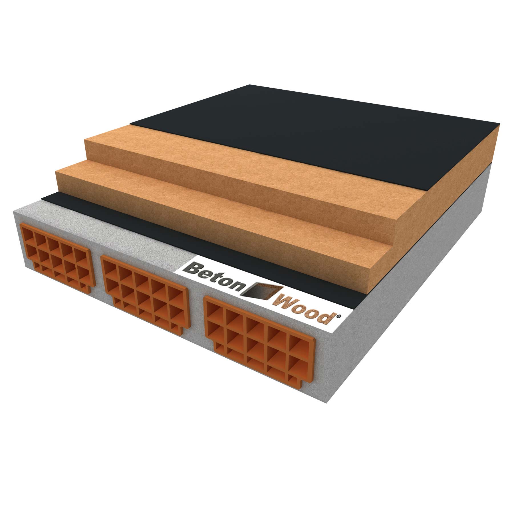 Massetto a secco in fibra di legno Therm su calcestruzzo